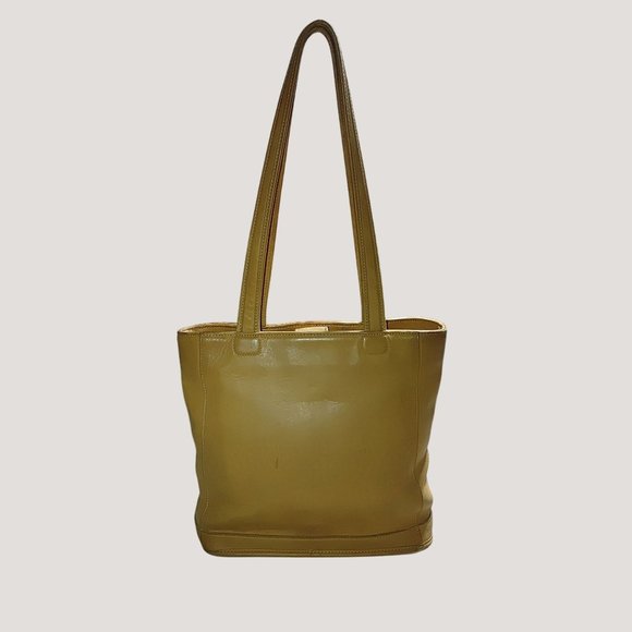 Coach Beige Leather Tote Bag 9305 Costa Rica Double Handles Open Top Design - Picture 1 of 16